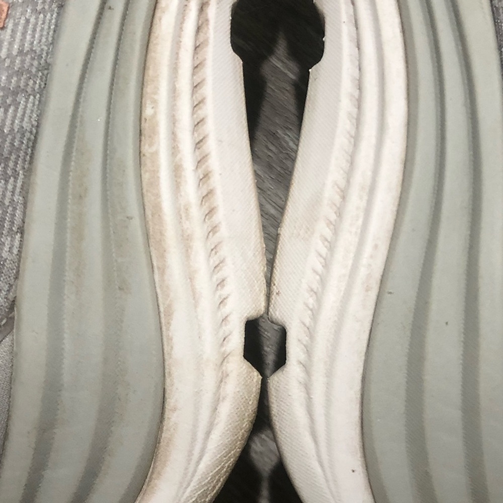 Hoka Women's Light Gray and Pale Pink Running Shoes - Picture 16 of 16